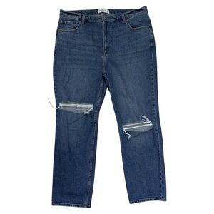 Abercrombie & Fitch Ultra High Rise Ankle Straight Distressed Jeans Size 18
